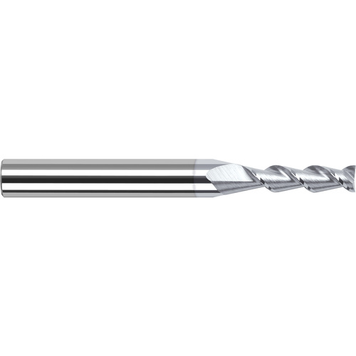 High Helix End Mills for Aluminum Alloys - 0.0780″ (5/64″) Cutter Diameter × 0.4060″ (13/32″) Length of Cut Carbide 45° Helix Square End Mill, 2 Flutes, TiB2 Coated