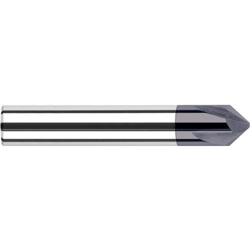 Chamfer Cutters - 0.5000″ (1/2″) Shank Diameter × 22.5° per side Carbide Flat Chamfer Cutter, 4 Flutes, AlTiN Coated