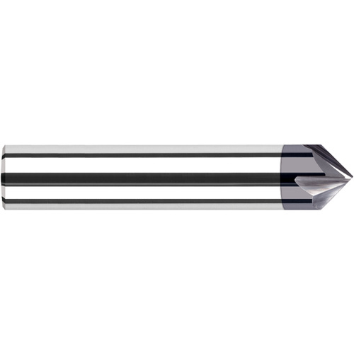 Chamfer Cutters - 0.5000″ (1/2″) Shank Diameter × 75° per side Carbide Pointed Chamfer Cutter, 2 Flutes, AlTiN Coated