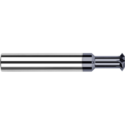 Double Angle Shank Cutters - 0.3750″ (3/8″) Cutter Diameter × 0.0580″ Width × 0.5000″ (1/2″) Neck Length Carbide Double Angle Shank Cutter, 6 Flutes, AlTiN Coated