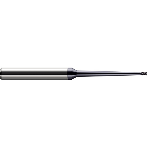 Miniature End Mills - Clearance Cutters - 0.1560″ (5/32″) Cutter Diameter × 0.2340″ (15/64″) Length of Cut × 2° 1.0000″ (1″) Taper Reach Carbide Square End Mill, 2 Flutes, AlTiN Nano Coated