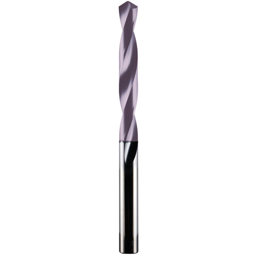 7.8 mm Dia. × 7.8 mm Shank × 75 mm Flute Length × 117 mm OAL, 5xD, 118°, Uncoated, 2 Flute, External, Round Solid Carbide Drill